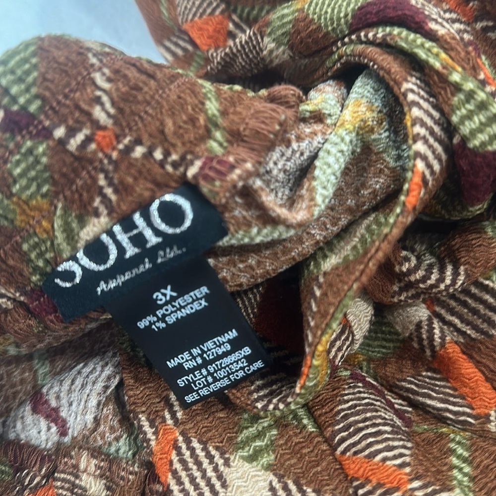 Soho Apparel Women's geometric Orange midi high low Skirt plus size 3X - Picture 7 of 9